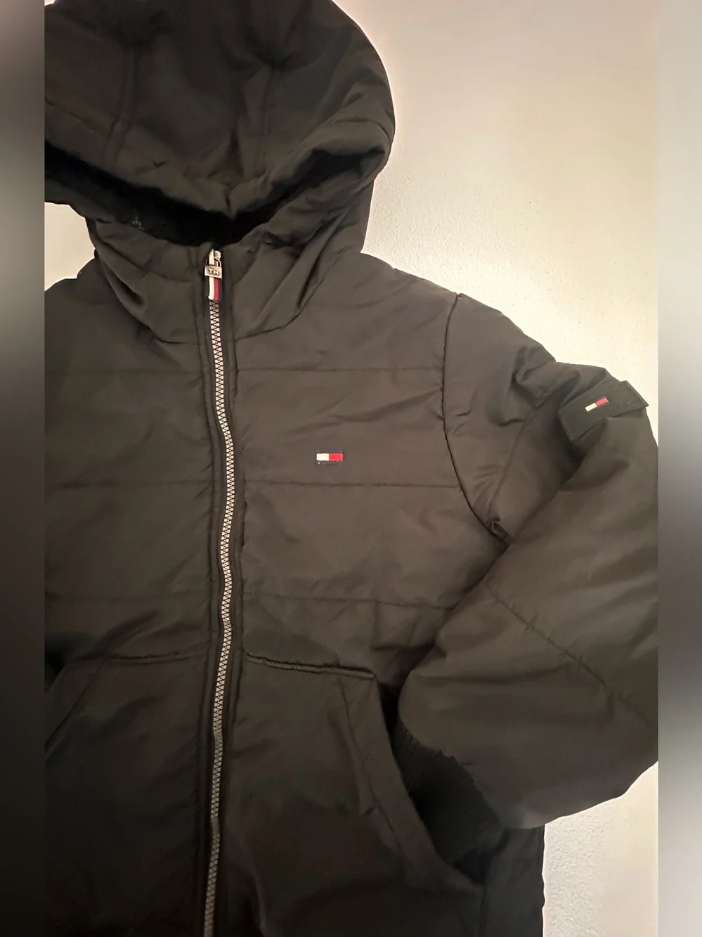 Tommy Hilfiger Kids Black Hooded Puffer Jacket